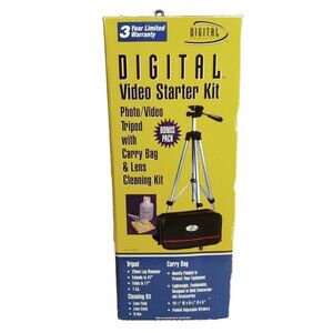 VIDEO/PHOTO TRIPOD & CAMERA Starter Kit Extends to 47" Folds to 17" -New in Box